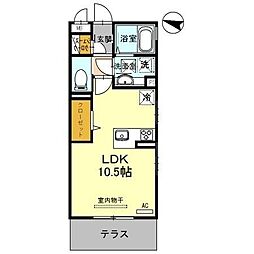 アネスティー ワンルームの間取図画像