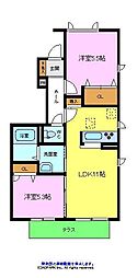 エミネンスドミール 2LDKの間取図画像