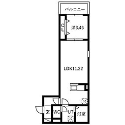 Fstyle一津屋1号館 1LDKの間取図画像