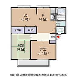 サニーコートシラサギ 2LDKの間取図画像