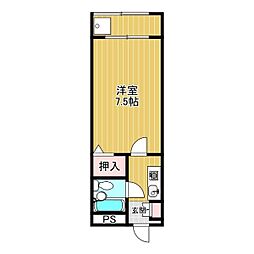シティハイツ鳳西町 1Kの間取図画像