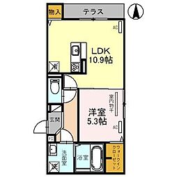 D-room今川B 1LDKの間取図画像