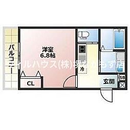 ALEGRIA津久野North 1Kの間取図画像