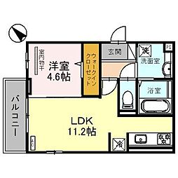 South Auberge 1LDKの間取図画像