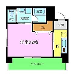 LamerSuwanomori 1Kの間取図画像