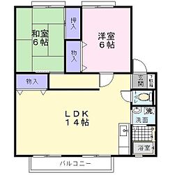 メゾンクレール 2LDKの間取図画像