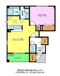 ポーラー・スター 1LDKの間取図画像