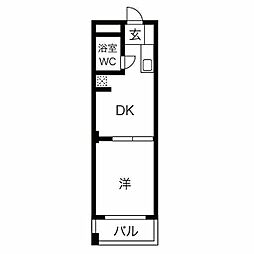 山本レンターマンション 1Kの間取図画像
