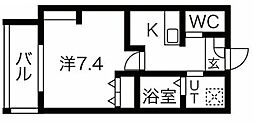 ジーイー・サンク 1Kの間取図画像