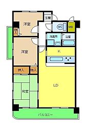 ベルモード三国ケ丘 3LDKの間取図画像