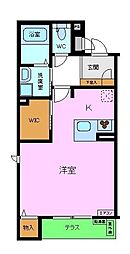 アルベイト石津川 ワンルームの間取図画像