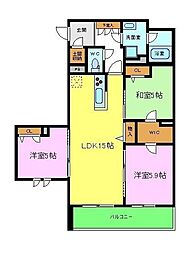 シャーメゾンドゥシャルール三国ヶ丘 3LDKの間取図画像