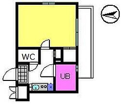 シャルマンフジ北花田 1Kの間取図画像