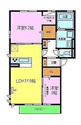 メープル三国ヶ丘 2LDKの間取図画像