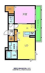 エスポワール　ボヌール 3階1LDKの間取り