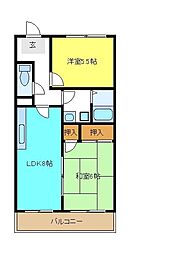パルハイツA 2LDKの間取図画像