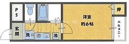 シルフィード堺 1Kの間取図画像