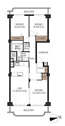 コートハウス宮前平 3LDKの間取図画像