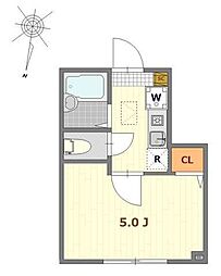バーミープレイス鷺ノ宮 1階1Kの間取り
