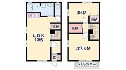 ガーデンハイムA 2LDKの間取図画像