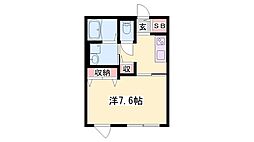 ハイムレトア新在家 1階1Kの間取り