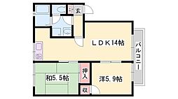 グリーンハイツ高砂 2LDKの間取図画像