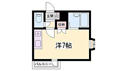 ラシャンス山野井 ワンルームの間取図画像