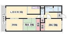 リバーサイドA 3LDKの間取図画像