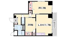 シエル青山 2LDKの間取図画像