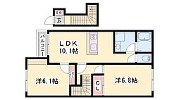 ベルメゾン 2LDKの間取図画像