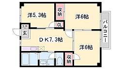 ファミール永和 3DKの間取図画像