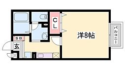 コーラルコート 1Kの間取図画像