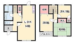 シャトー仏蘭西1 3LDKの間取図画像