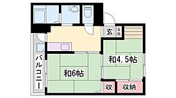 クレスト多可町2 2Kの間取図画像