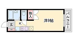RinkyGarden ワンルームの間取図画像