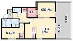 クローバー・シャトレ 2LDKの間取図画像