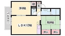 メイプルハイツ 2LDKの間取図画像