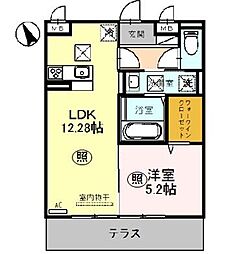 カーサフェリーチェ 1LDKの間取図画像