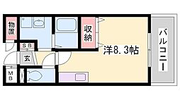 ラポール・セタ 1Kの間取図画像