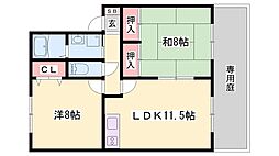 メゾンプランタニエール 2LDKの間取図画像