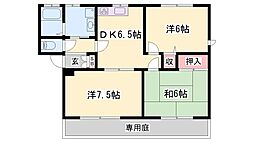 エメロード北八代 3DKの間取図画像