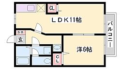 エスポワール鎌倉 1LDKの間取図画像