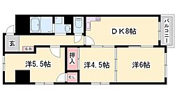 野里寺町中村コーポ 3DKの間取図画像
