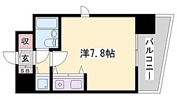 朝日プラザサウスコア姫路 ワンルームの間取図画像