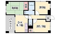 Sメゾン魚住 3DKの間取図画像