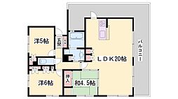 ネバーランド姫路西二階町 3LDKの間取図画像