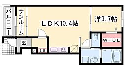 ドラジェ 1LDKの間取図画像