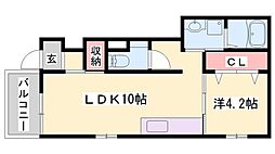 ミモザ 1LDKの間取図画像