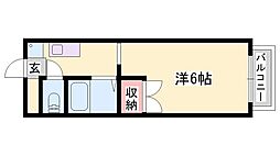 エステートピアセルベイユ2 1Kの間取図画像