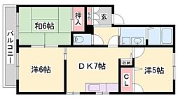 マウントパレスA棟 3DKの間取図画像